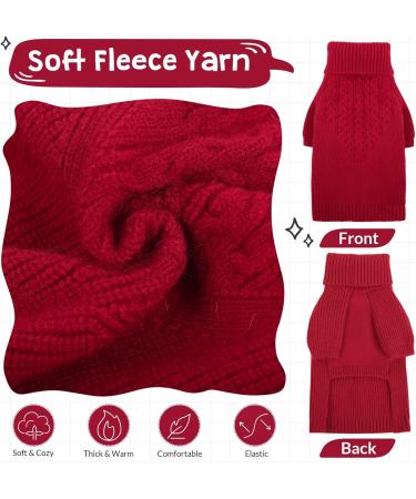 Classic Knitted Dog Sweater with Turtleneck | Cit toile Soft & Warm Cold Weather Vests for Small & Medium Dogs - XS X-Small Red - Buy Online on GoSupps.com