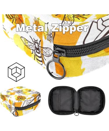 Muooum Menstrual Polster Bag with Zipper | Stylish Bees Honeycomb Pattern | Women's Flip Pocket for Tampons | Perfect for Girls - Color 10 - Buy Online on GoSupps.com