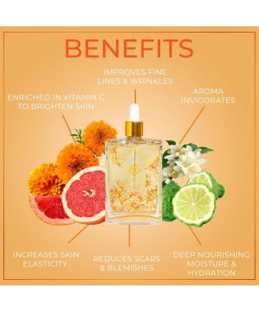 SAFA Citrus Oil - Vitamin C Serum | Non-Greasy & Fast Absorbing Moisturizer for Face & Body | Infused with Grapefruit Bergamot Neroli & Marigold Petals - Buy Online on GoSupps.com