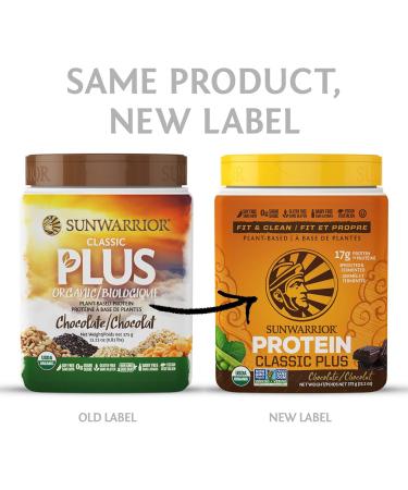 Sunwarrior - Classic Plus Raw Organic Plant Based Protein Chocolate 375 g - Buy Online on GoSupps.com