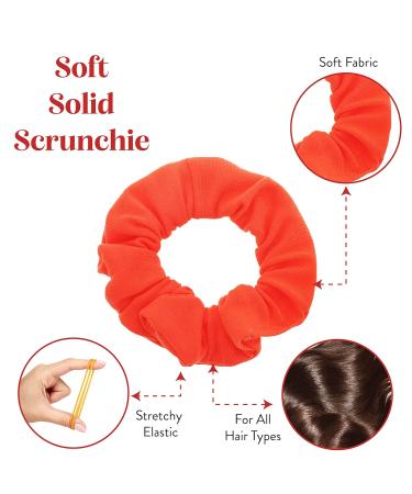 12 Pack Neon Orange Solid Hair Ties Scrunchies - Buy Online on GoSupps.com