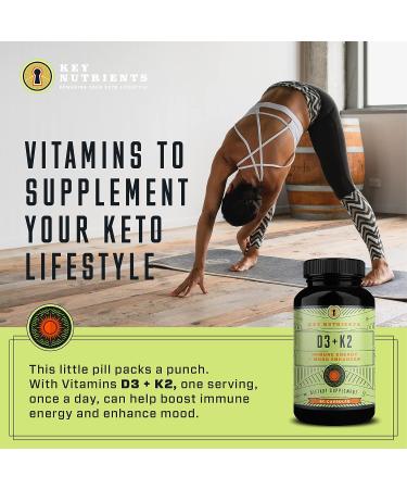 Key Nutrients Vitamin D3 K2 5000IU - Non-GMO Gluten-Free Formula for Healthy Muscle, Bone, Heart, and Immune Support - Energy and Mood Enhancer - Fast Absorption - Buy Online on GoSupps.com