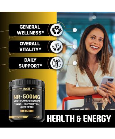 NUQIIT NAD+ Supplement with Nicotinamide Riboside Resveratrol Quercetin - 90 Count - 90 Days Supply - Buy Online on GoSupps.com