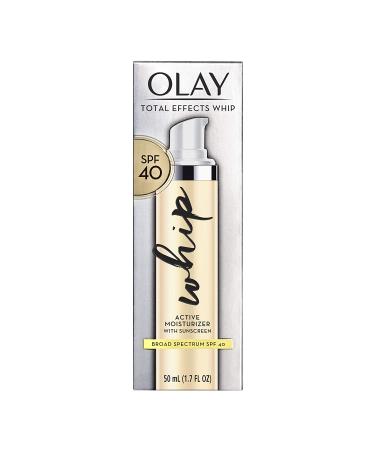 Olay Total Effects Whip Face Moisturizer SPF 40 - Anti-Aging Hydration & Sun Protection, 1.7 Fl Oz - Buy Online on GoSupps.com
