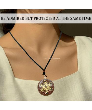 Shop Amazing Gemstone Orgone Pendant Necklace - Copper Shavings & Metatron Cube for Healing | Unisex Jewelry for Women Men & Kids - Buy Online on GoSupps.com