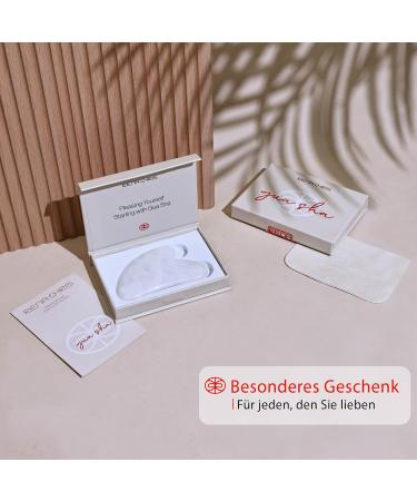 Rena Chris 100% Natural Jade Gua Sha Stein for Jaw Shaping & Reducing Swelling | Daily Skincare Routine Set (White Jade) - Shop Internationally - Buy Online on GoSupps.com