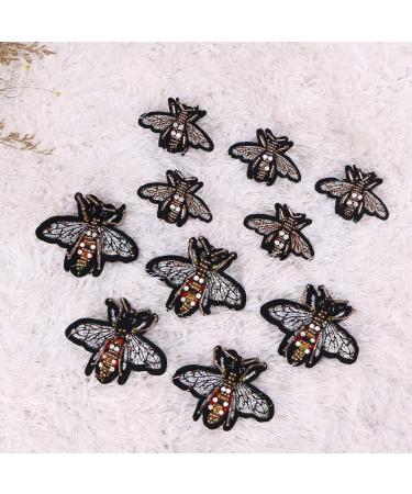 Supvox 10pcs Handmade Embroidered Bee Beaded Patch Appliques for DIY Apparel and Bags Decoration - Buy Online on GoSupps.com