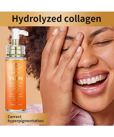 AILKE BOOST LUSTER AILKE VC100 Brightening Serum Whitening Moisturizes Hydrates Clean Skin Reduce Wrinkles Dark Spots With Vitamin C Vitamin E For Face and Body 100ml Pack of 3 - Buy Online on GoSupps.com
