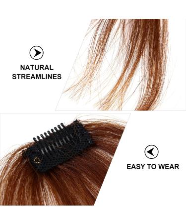 Lurrose air bangs wig hairpieces for women bangs hair clip extension clip in hair bangs human hair real hair wigs hair barrettes for women ladies wigs woman edge hair strands straight hair Light Brown - Buy Online on GoSupps.com