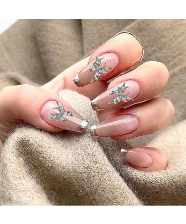 20 Pcs Alloy Butterfly Nail Decorations - 3D Luxury Silver Nail Art Charms for Women & Girls - Perfect Nail Design Accessories - Buy Online on GoSupps.com