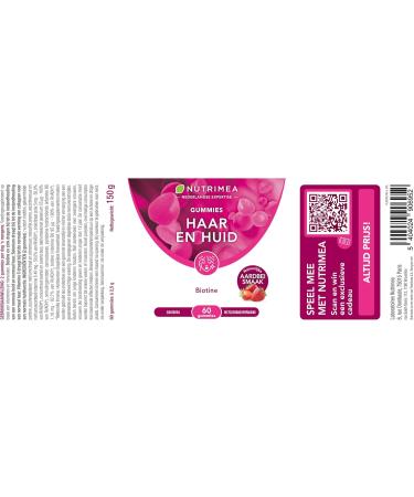 Plastimea Gummies for hair and nails Hair and nail health Skin quality With biotin zinc and selenium Made in France 60 vegan gummies Strawberry flavor Nutrimea - Buy Online on GoSupps.com