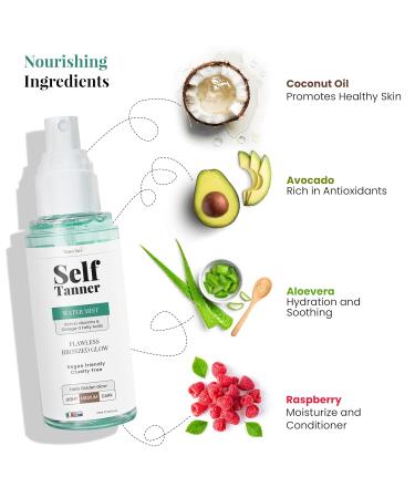 Team Tan Self Tanning Water - Vitamin Infused Hydrating Sunless Tanner Spray for Face & Body | Streak-Free No Orange Tints Pleasant Scent (Medium - Buy Online on GoSupps.com