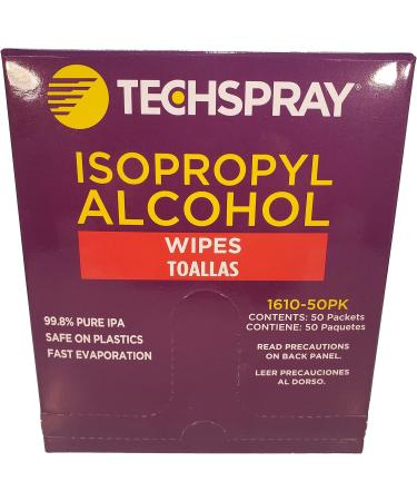 Buy Techspray 1610-50PK Isopropyl Alcohol Wipes 99.8% - Pre-Saturated IPA Wipes for Electronics Cleaning | Fast International Shipping - Buy Online on GoSupps.com