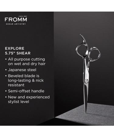 Fromm Professional Explore 5.75" Hair Cutting Shears - Japanese Steel Scissors for Wet & Dry Use Ideal for New & Experienced Stylists Polished Silver Beveled Blade - Buy Online on GoSupps.com