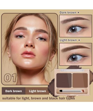 CAHIUYOA Eyebrow Makeup Powder Kit | 2 Colors Dark Brown & Light Brown | Perfect Brow Filler with Brush | International Shipping - Buy Online on GoSupps.com