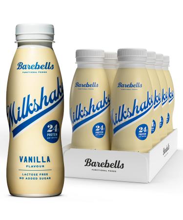 Barebells Creamy Protein Shake low in sugar 24 grams of protein per bottle lactose free Vanilla Milkshake 8 x 330ml Vanilla