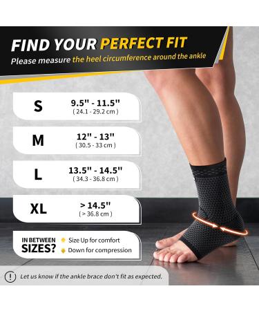 CAMBIVO Ankle Brace for Sprains & Recovery - Compression Support for Achilles Tendonitis & Plantar Fasciitis - Unisex Medium Black Sleeves for Basketball & Daily Use - Buy Online on GoSupps.com