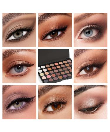 40 Pigmented Eyeshadow Palette | Matte & Shimmer Waterproof Makeup | Long Lasting Glitter Eye Shadow #001 - Shop Internationally - Buy Online on GoSupps.com