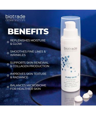 Biotrade Bulgaria Pure Skin Glow Revival Night Fluid 50 ml with hyaluronic acid peptides squalan niacinamide - Buy Online on GoSupps.com