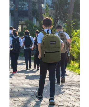 Trailmaker Classic 17 Inch Backpack - Adjustable Padded Shoulder Straps - Green - Buy Online on GoSupps.com