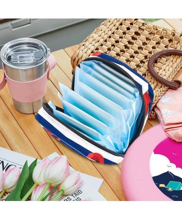 Large Nautical Storage Bags for Women's Bandages - Striped Red Anchor Zipper Pockets for Menstrual Cups Tampons & More - Buy Online on GoSupps.com