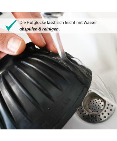 Hoof Bells for Horses & Ponies | Black & White Rubber Jumping Bells S-XXL | Durable Hoof Protection for Riding & Pasture - Buy Online on GoSupps.com