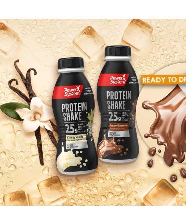 Power System Protein Shake Creamy Chocolate - 6 Pack of High Protein Drink (310ml) | Low Fat 25g Protein Vitamin B6 1.50 Deposit - Buy Online on GoSupps.com