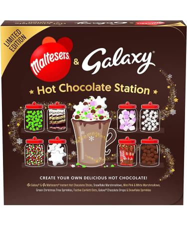 Maltesers & Galaxy Hot Chocolate Station Gift Set - Bulk Sachets with 6 Toppings | Perfect Christmas Gift for Men - Buy Online on GoSupps.com