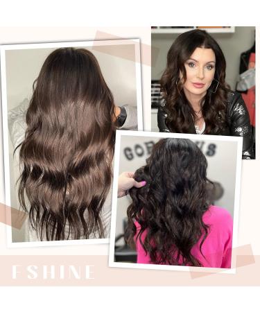 Fshine Clip In Hair Extensions - 30cm Dark Brown Human Hair - 3pcs Brazilian Extensions for Women | 50g Clip #2 - Buy Online on GoSupps.com