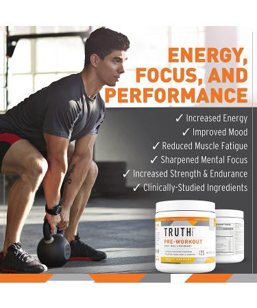 Truth Nutrition Natural Pre Workout Powder - Plant-based Vegan Keto Preworkout - Orange Tangerine Flavor - Buy Online on GoSupps.com
