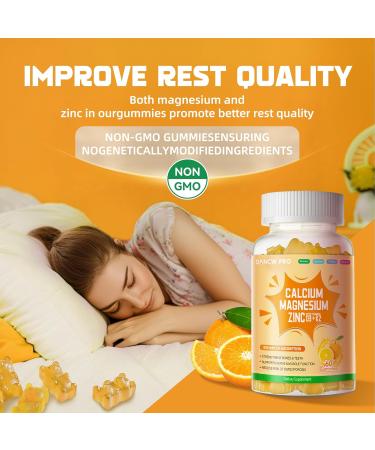 Calcium Magnesium Zinc Gummies with Vitamin D3 & K2 - High Potency Enhanced Absorption -120 Orange Gummies Orange 60 Count (Pack of 2) - Buy Online on GoSupps.com