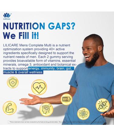 LILICARE Mens Multivitamins Gummies Methylated Multivitamin for Men + Methylene Blue Gummies for Humans | Methylene Blue Supplement - Buy Online on GoSupps.com
