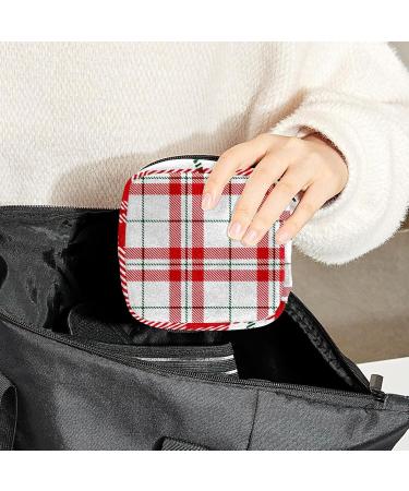 Women's Portable Period Kit | Red & White Scottish Plaid Stillpad Holder | Feminine Pockets Organizer - Buy Online on GoSupps.com