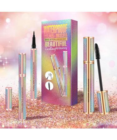 Mascara and Eyeliner Set | 4D Anti-Clump Liquid Ink Primer Thicker Voluminous Lashes for Women and Girls Perfect for Dates and Vacations Cosmetics - Buy Online on GoSupps.com