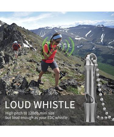 Autuveen Titanium Outdoor Emergency Whistle | Loud EDC Survival Whistle for Camping and Hiking - Buy Online on GoSupps.com