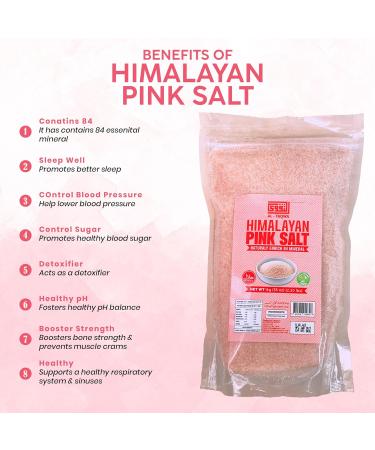 Sunrise Traders Inc Pink Salt Pink Himalayan Salt Himalayan Salt Pink Himalayan Sea Salt Rock Salt Nutrients & Minerals Enriched NON-GMO Halal 1Kg - Buy Online on GoSupps.com
