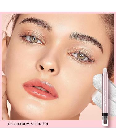 Eyeshadow Stick Set - Metallic Shimmer Cream Pencil & Brush for Waterproof Sparkling Eye Makeup | 6 Colors - Perfect for Girls & Women - Buy Online on GoSupps.com