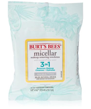 Burt's Bees Burts Bees Micellar Makeup Removing Towelettes - Coconut & Lotus Water  10 Count (Pack of 1) Coconut 10 Count (Pack of 1)