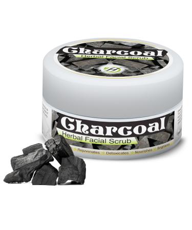 Charcoal Herbal Facial Scrub | Natural Body Scrub | Activated Charcoal Face Scrub for Women & Men | Exfoliant Scrub | Natural Facial Scrub | Equally Effective for Men and Women | 5.30 oz