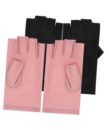 HAPINARY 2 Pairs Gloves Manicure Gloves Nail Accessories Gloves for Manicures Fingerless Gloves Nail Art Gel Anti Gloves Nail Rays Gloves Nail Light Nail Gloves Cotton