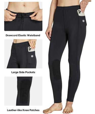 FitsT4 Kid's Fleece Lined Riding Breeches - Girls Winter Equestrian Pants with Knee Patch - Black Medium - Buy Online on GoSupps.com