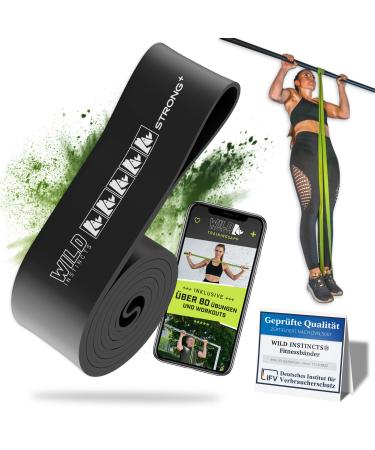 Wild instincs premium resistance straps strength training/pull -up band for pull -ups fitness straps set/resistance bands set/rubber band Sport for crossfit & stretching +bag +training app Strong +