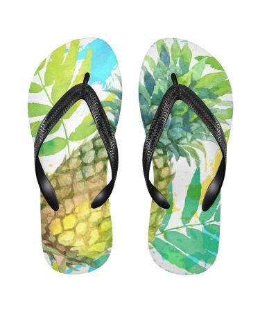 Mnsruu Tropical Palm Leaves Pineapple Flip Flops Home Hotel Spa Bedroom Travel S for Men Women