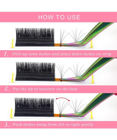 Easy Fan Flowering Blooming Volume Lash Extensions C-0.10 10-14 Mix - Self Fanning Russian Lashes for C CC D DD Curl, 8-20mm - Buy Online on GoSupps.com