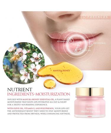 FORENCOS Melting Sherbet Lip Mask Overnight Treatment with Manuka Honey Olive Oil & Vitamin E Sleeping Mask & Repair Moisturizer for Dry Cracked Lips Nourishing Care 0.7 oz - Buy Online on GoSupps.com