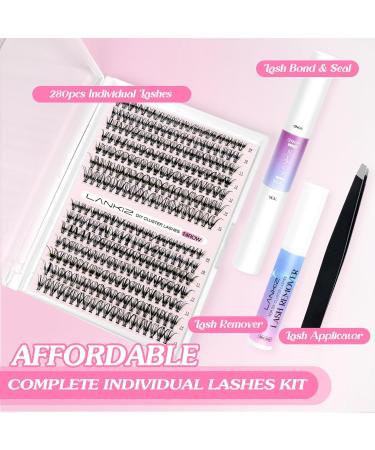 Eyelash Extensions Set - 280pcs Lankiz 20D C Curl 9-15mm Individual Lashes with Adhesive & Remover | Perfect for Beginners - Lash Extension Kit - Buy Online on GoSupps.com