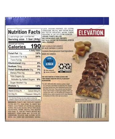 Elevation Caramel Chocolate Nut Roll Bar Snack Advance Bar Keto Support 7.76oz 220g (Two Boxes) - Buy Online on GoSupps.com