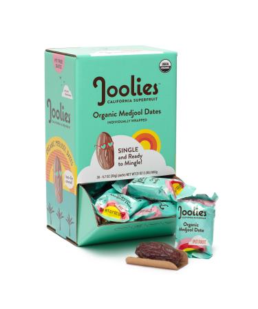 Joolies Organic Pit-Free Medjool Dates | Single & Ready to Mingle, 30-Count | Fresh California Grown Fruit | Vegan, Gluten-Free, Paleo, No Sugar Added | On-the-go, Lunchbox, Portion Friendly