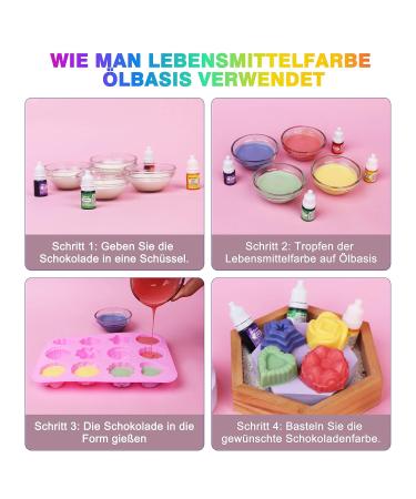 Buy Ercorart Fat-Soluble Food Coloring - 10 Highly Concentrated Oil-Based Colors for Chocolate Icing & More - 6ml Each - International Shipping Available - Buy Online on GoSupps.com