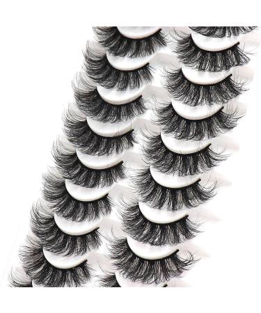 Veleasha Fluffy Wispy Faux Mink Eyelashes - Criss-Cross 10 Pairs Pack - Best False Lashes for Women - Buy Online on GoSupps.com